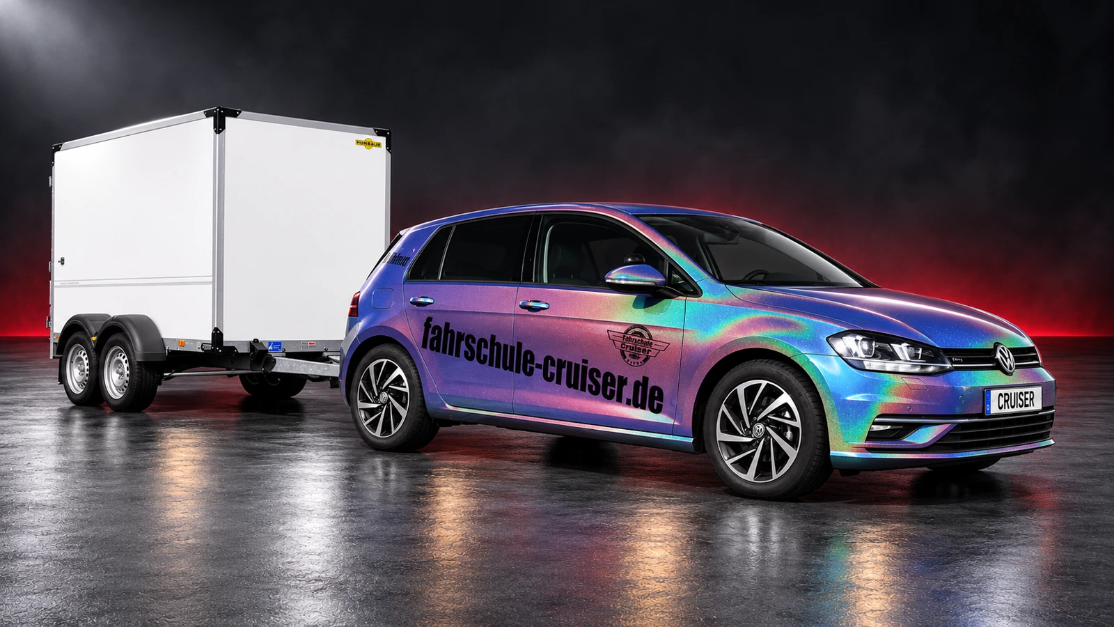 Humbaur-Anhänger der Fahrschule Cruiser & Biker